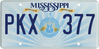MS license plate PKX377
