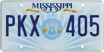 MS license plate PKX405