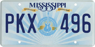 MS license plate PKX496