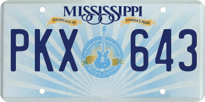 MS license plate PKX643