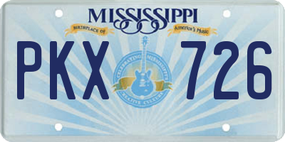 MS license plate PKX726