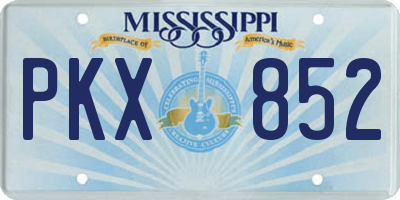 MS license plate PKX852