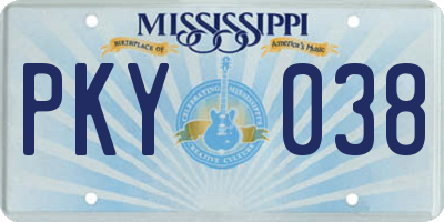 MS license plate PKY038