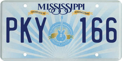 MS license plate PKY166