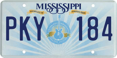 MS license plate PKY184