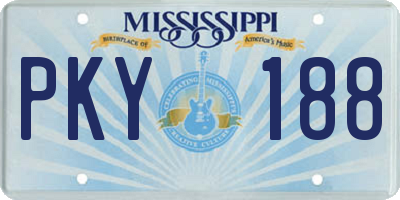 MS license plate PKY188