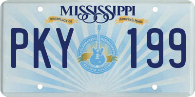 MS license plate PKY199