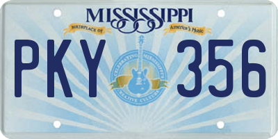 MS license plate PKY356