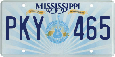 MS license plate PKY465