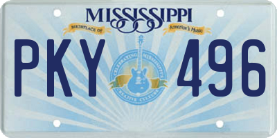 MS license plate PKY496
