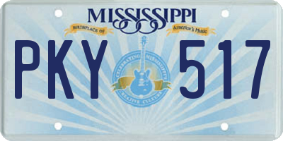 MS license plate PKY517