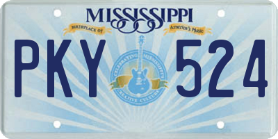 MS license plate PKY524