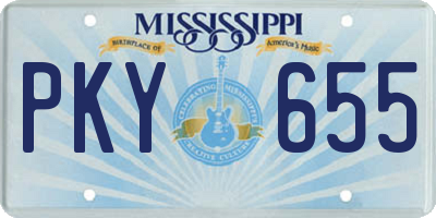 MS license plate PKY655