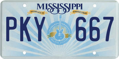 MS license plate PKY667