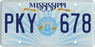 MS license plate PKY678