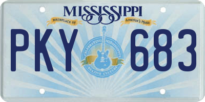 MS license plate PKY683