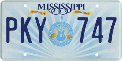 MS license plate PKY747