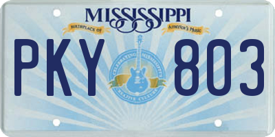 MS license plate PKY803