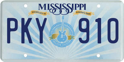 MS license plate PKY910
