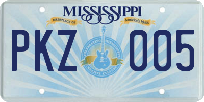 MS license plate PKZ005