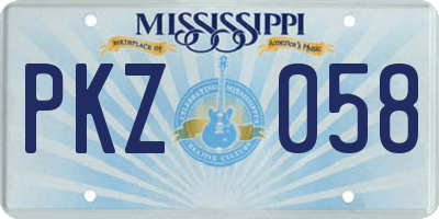 MS license plate PKZ058