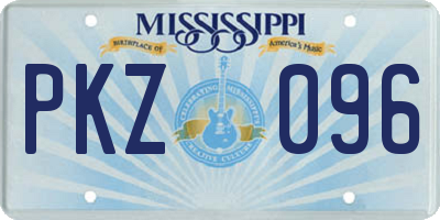 MS license plate PKZ096