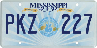 MS license plate PKZ227
