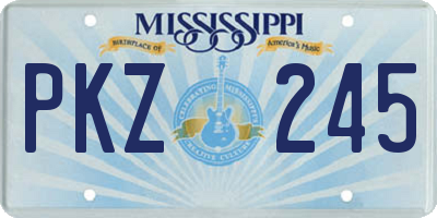 MS license plate PKZ245