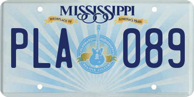 MS license plate PLA089