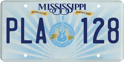MS license plate PLA128