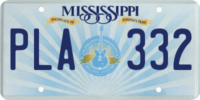 MS license plate PLA332