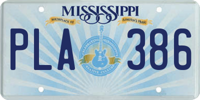 MS license plate PLA386