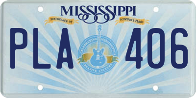 MS license plate PLA406