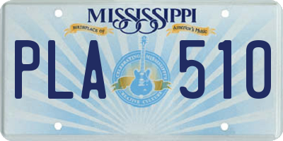 MS license plate PLA510
