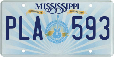 MS license plate PLA593