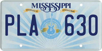 MS license plate PLA630