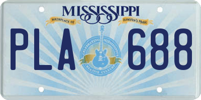 MS license plate PLA688