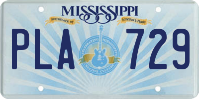 MS license plate PLA729