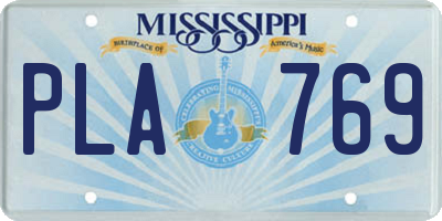 MS license plate PLA769