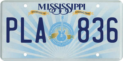 MS license plate PLA836