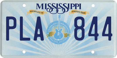 MS license plate PLA844