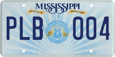 MS license plate PLB004