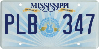 MS license plate PLB347