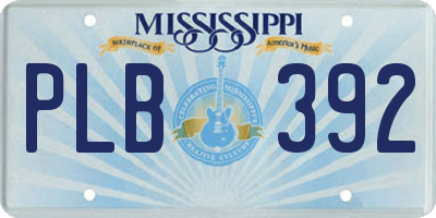 MS license plate PLB392