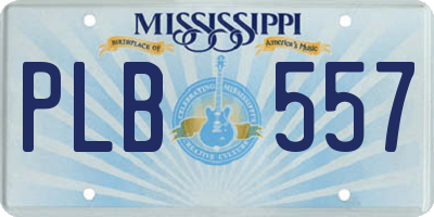 MS license plate PLB557