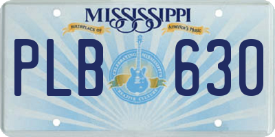 MS license plate PLB630