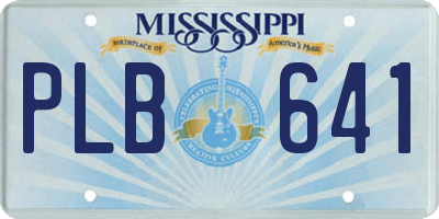 MS license plate PLB641