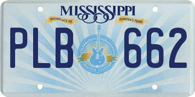 MS license plate PLB662