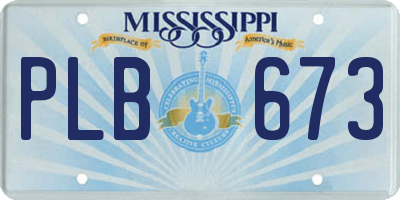 MS license plate PLB673