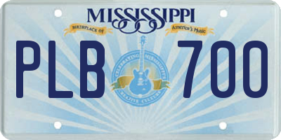 MS license plate PLB700